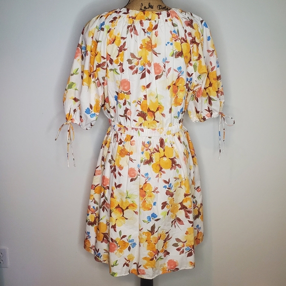 NWT Abercrombie & Fitch Poplin Puff Sleeve Babydoll Mini Dress Size XL - Picture 9 of 14